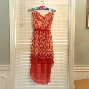 Chevron high low dress women’s size medium